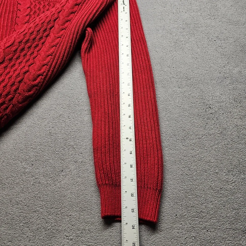 Tommy Hilfiger Cable Knit Sweater Womens XL Red Cotton Blend TJHHAK599B Pullover